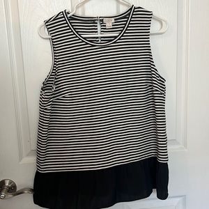 J. Crew striped peplum tank top